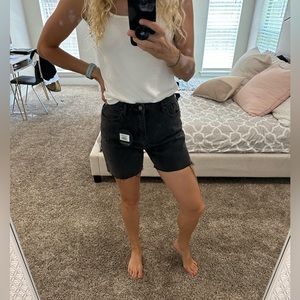 White Fox Young and Free Denim Shorts Acid Black